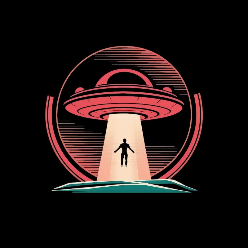 UFO abduction in midnight scene