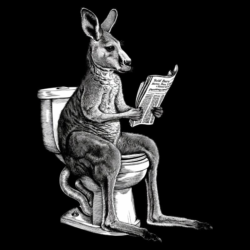 Känguru bei der Zeitungslektüre