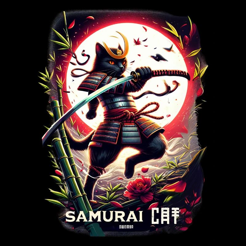Samurai cat Japanese warrior