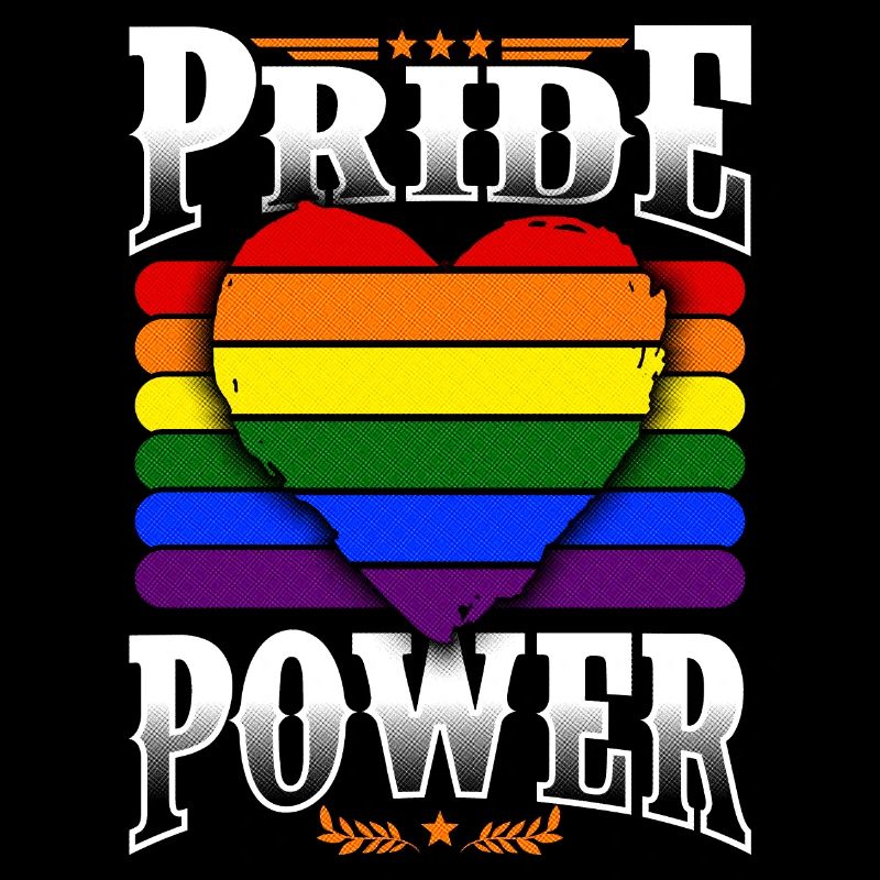 Pride Power Heart - Drapeau LGBT Couleurs Doodle