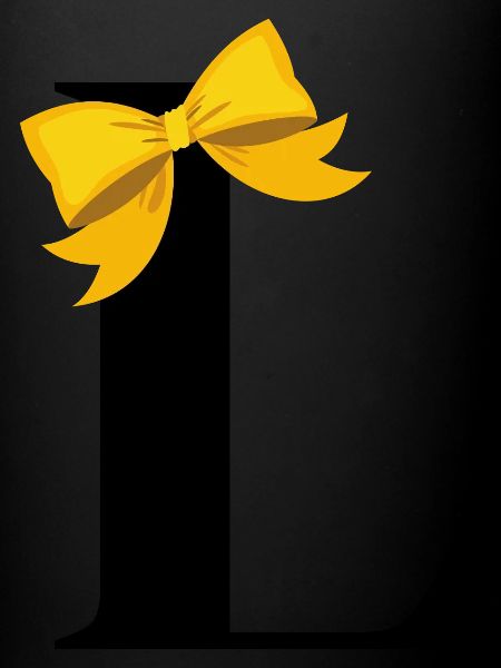 Lettre L nœud jaune