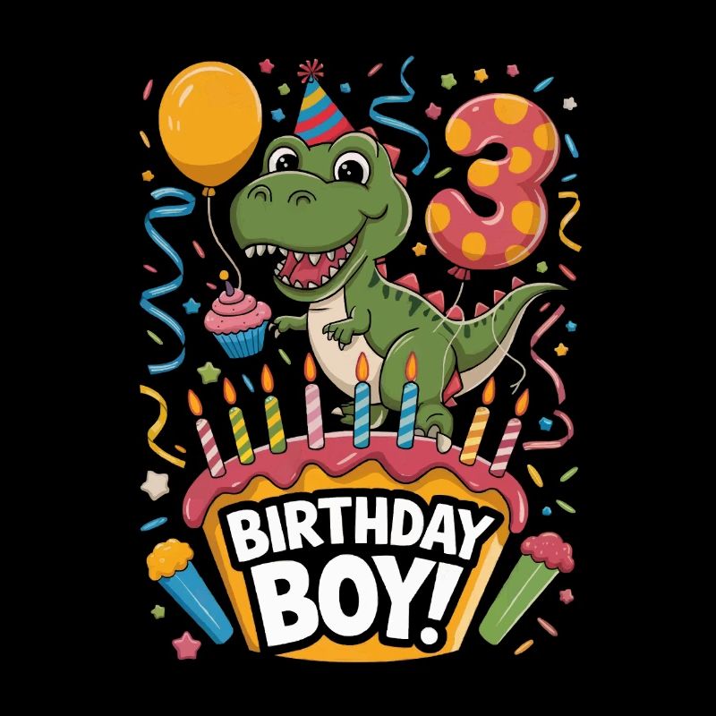 Dinosaur 3rd Birthday Birthday Boy 3