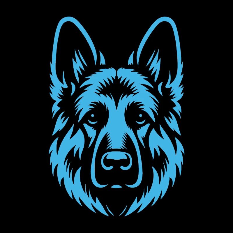 Schlichtes Blauer Schäferhund Design