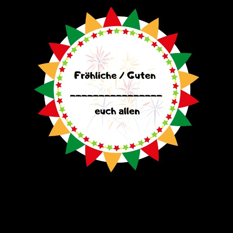 Salutation festive joyeuse avec un design coloré Texte allemand