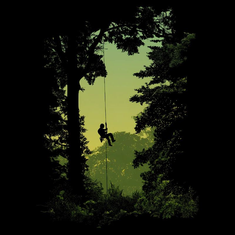 Baumklettern Negative Arboristen Silhouette