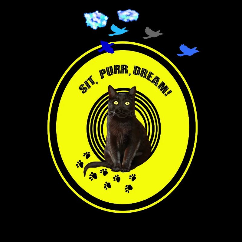 Dreamy Black Cat with a Cyber Lemon Attitude