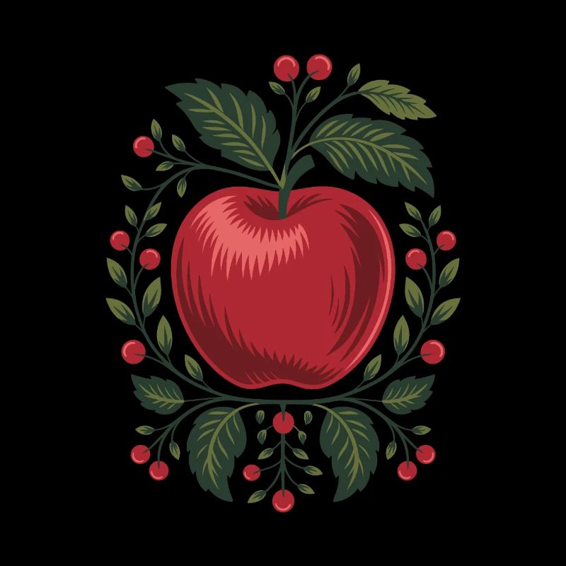 Classic apple: fruit & berry tendrils