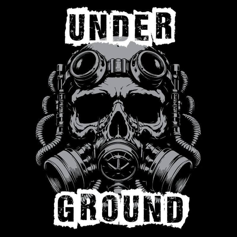 Underground design with skullmask