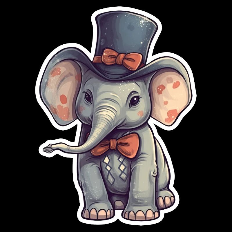 A cute elephant wearing a bowtie