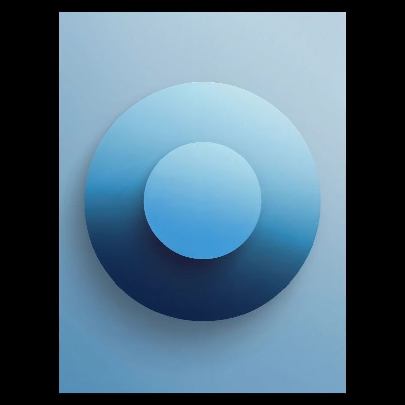 Blue Focus - Abstrait 3D Cercle, Bleu, Dégradé