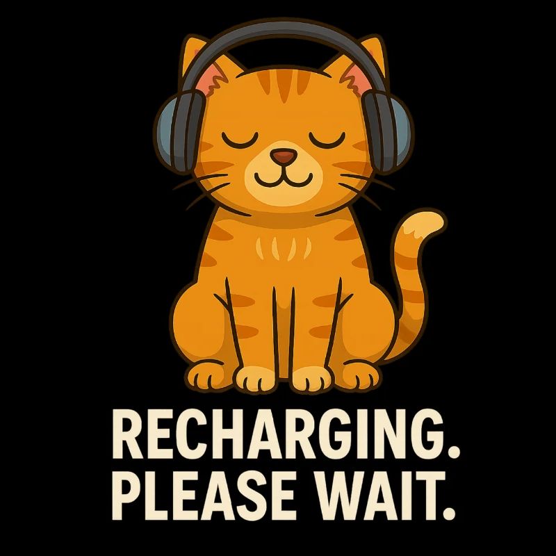 Katze Spruch – Recharging Please Wait