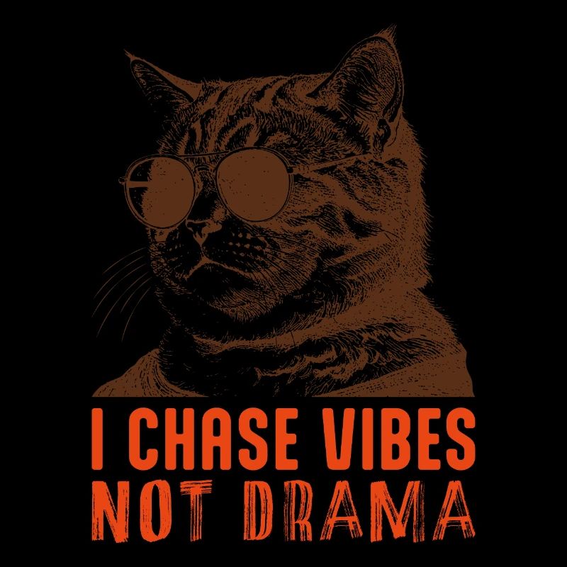 Cool Cat Vibes - Conception drôle de chat « sans drame »