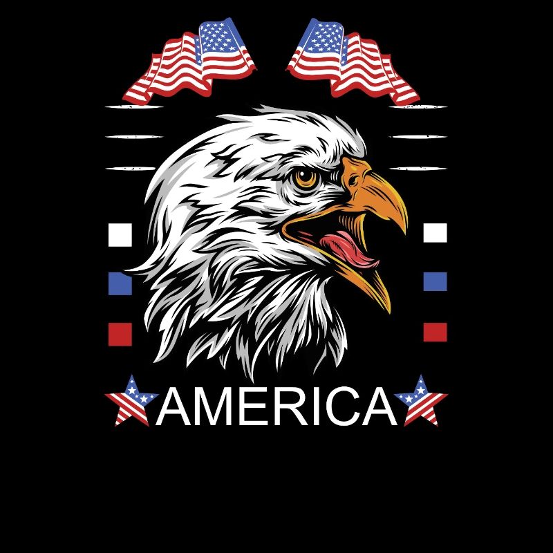 Aigle américain avec motif de drapeau