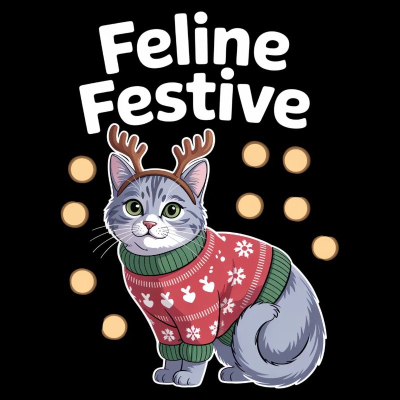 Feline Festive Weihnachtliche Katze Mit Geweih