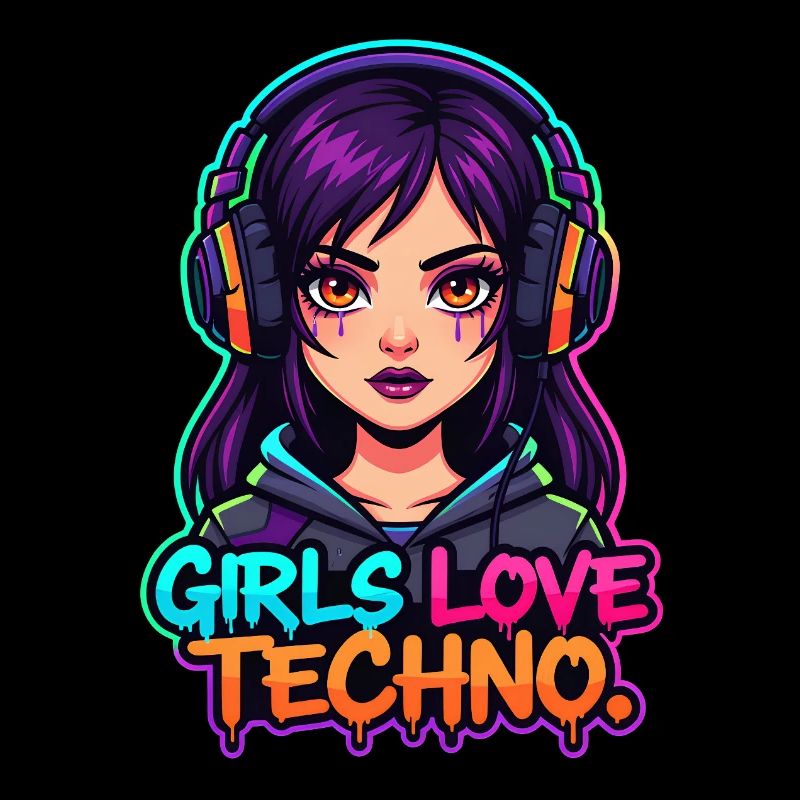 Techno Neon Mädchen