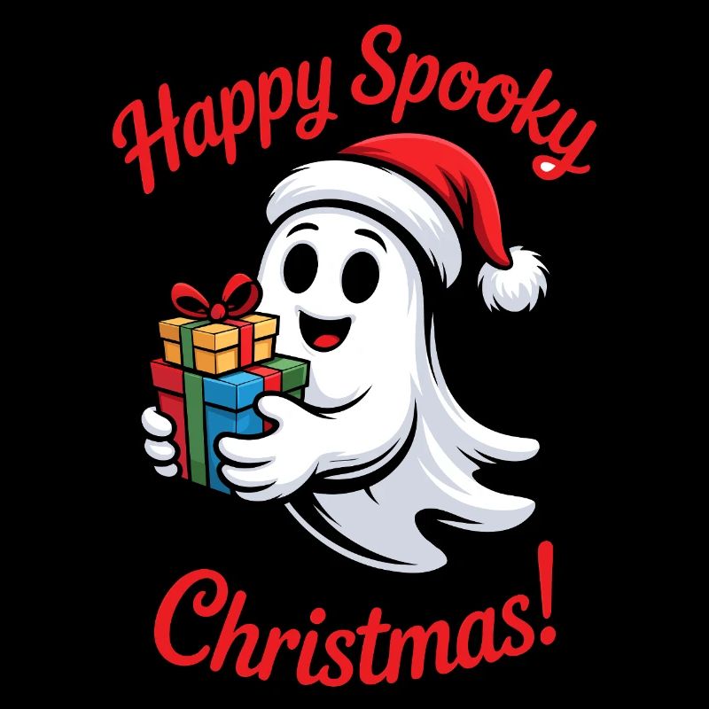 Spukiger Weihnachtsgeist mit Geschenk