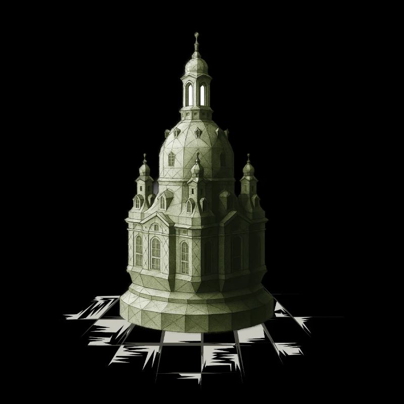 Low Poly Schach Dame Frauenkirche