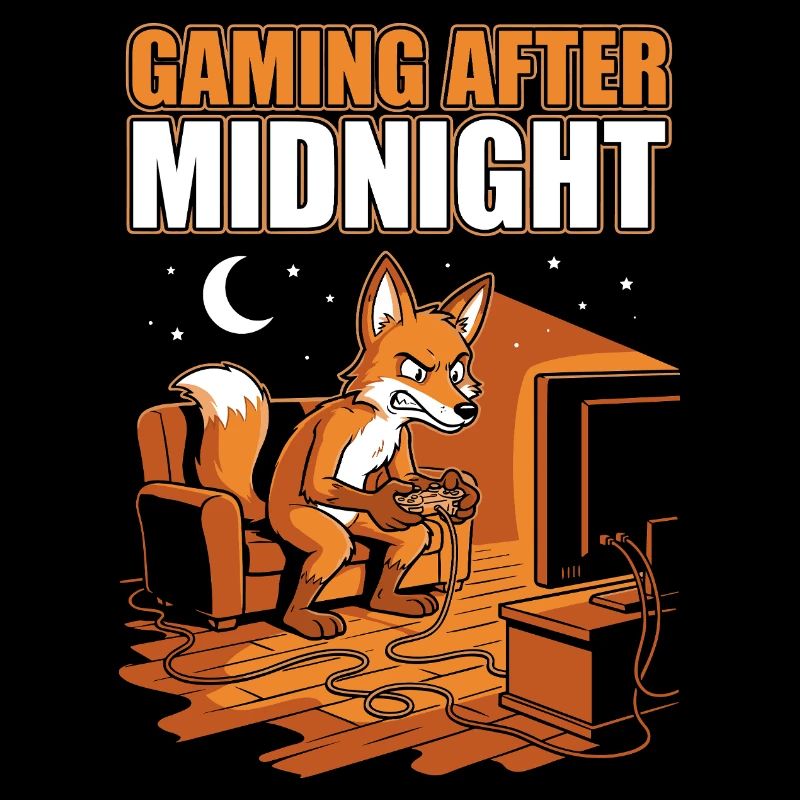Gaming nach Mitternacht: Fuchs am Controller