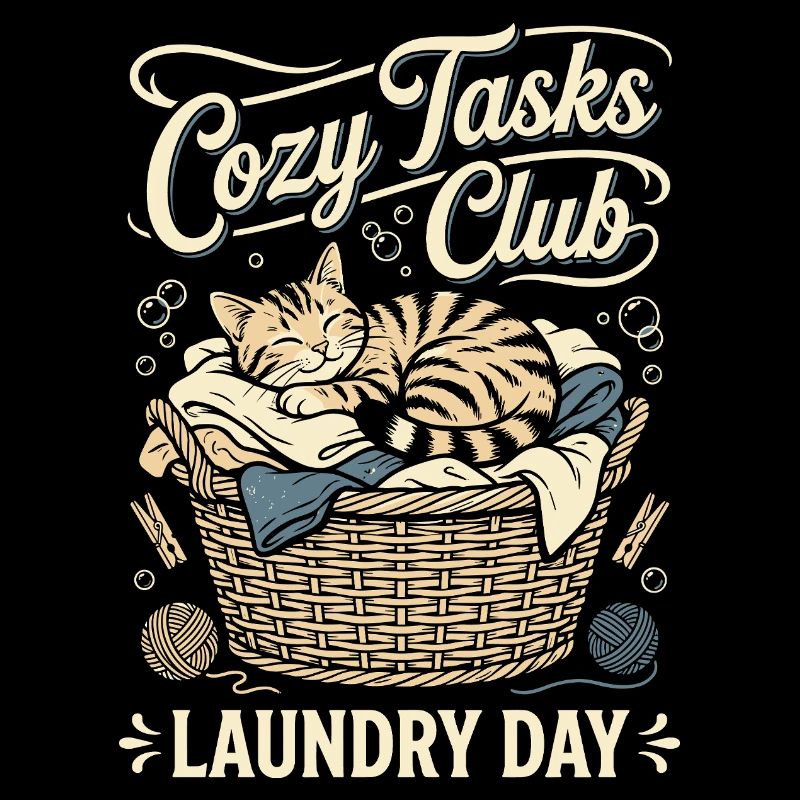 Cuddly kitten in the laundry basket