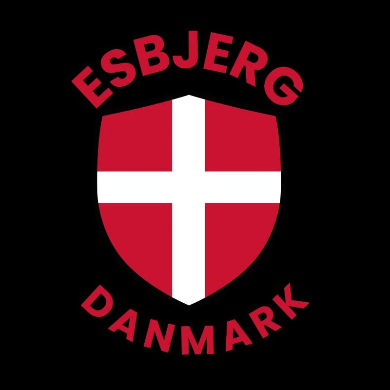 Esbjerg Denmark Shield with Danish flag