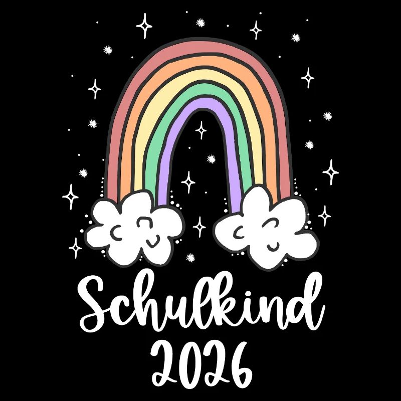 Schulkind 2026 Einschulung Mädchen Regenbogen