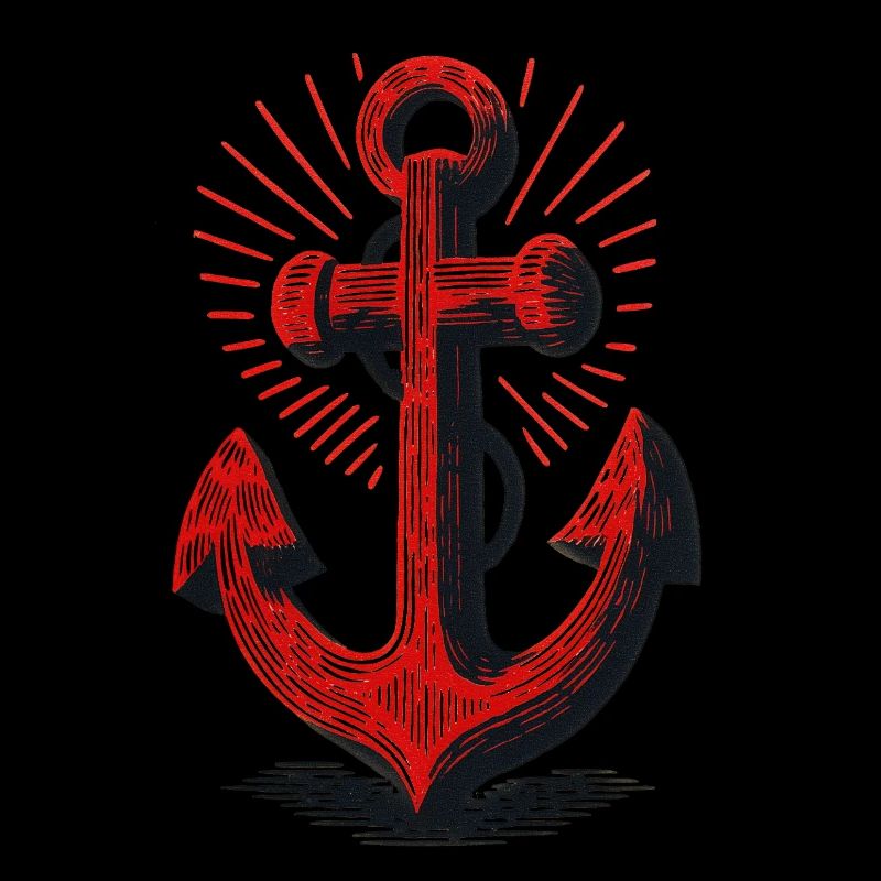 Red Anchor Sunbeam Pattern