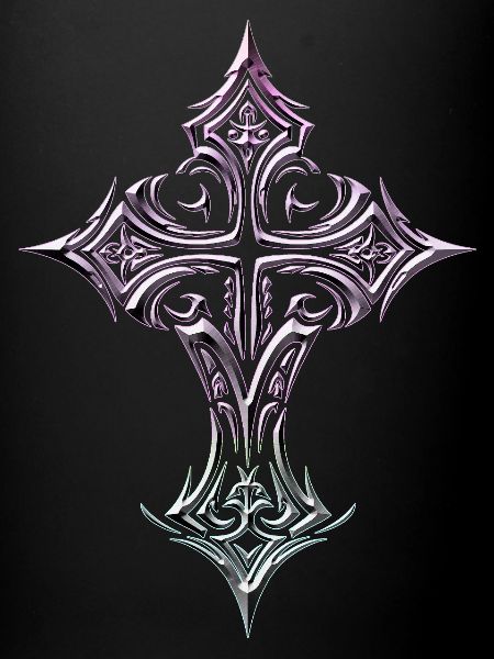 Croix ornée pastel