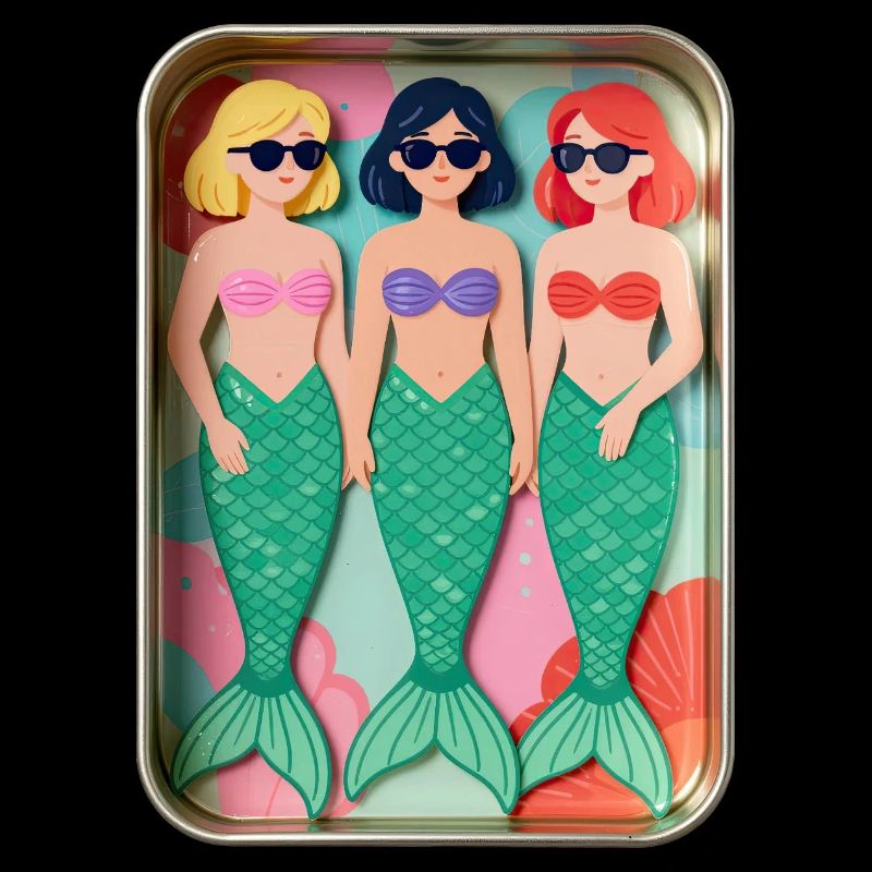 Three mermaids in a tin