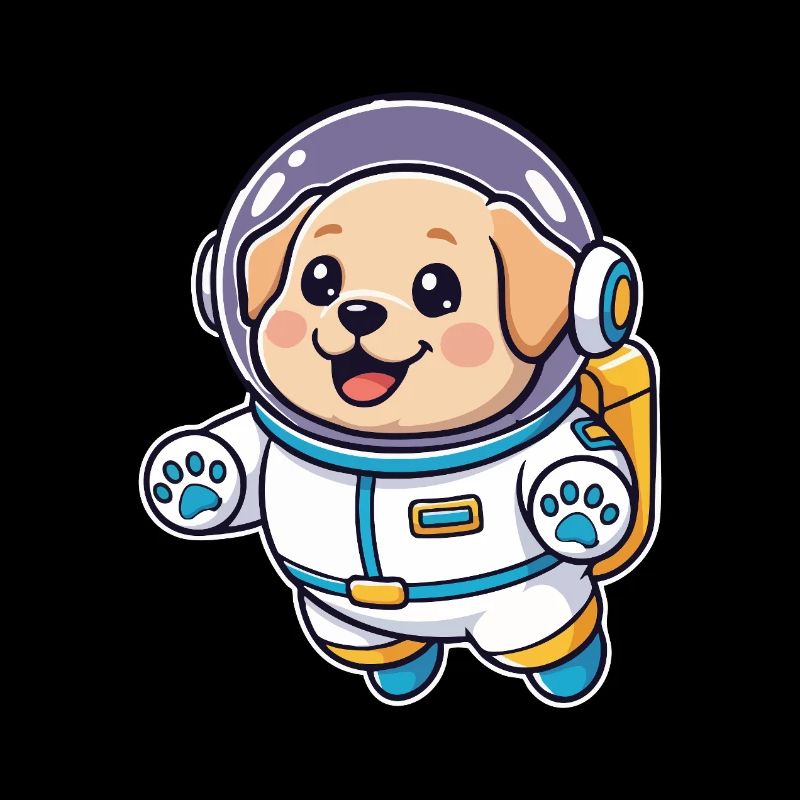 Chien Golden Retriever Astronaute Espace Mignon