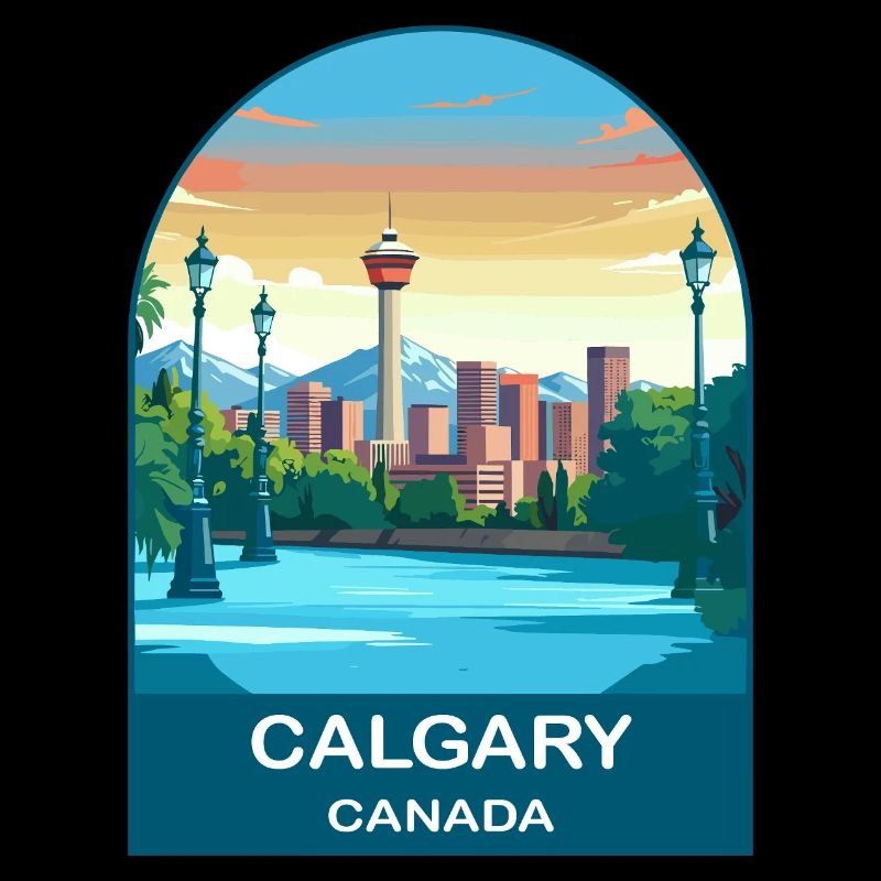 Calgary Canada Tower & Berge Reisekunst