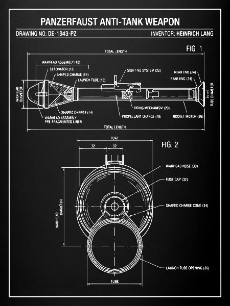 Panzerfaust-Panzerabwehr-Bauplan