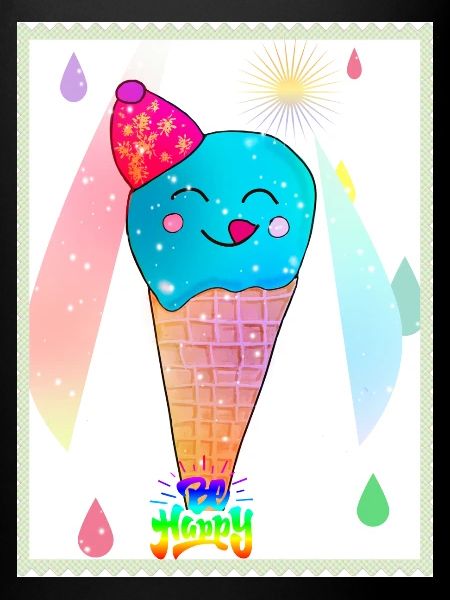 Kunterbunte Kawaii-Eiscreme