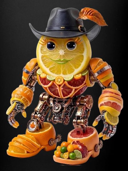Citrus Robot Steampunk Fruit
