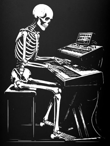 Skelett im Keyboard Studio