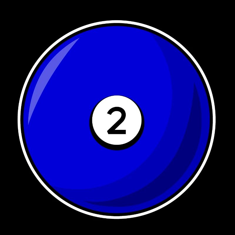 Billardkugel 2 blau Billard zwei