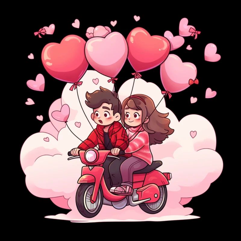 Verliebte auf Roller