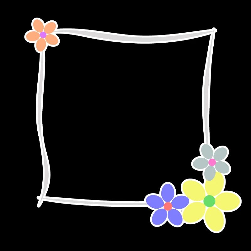 Frame flowers decoration photo frame template