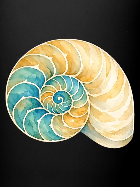 Water-coloured shell spiral