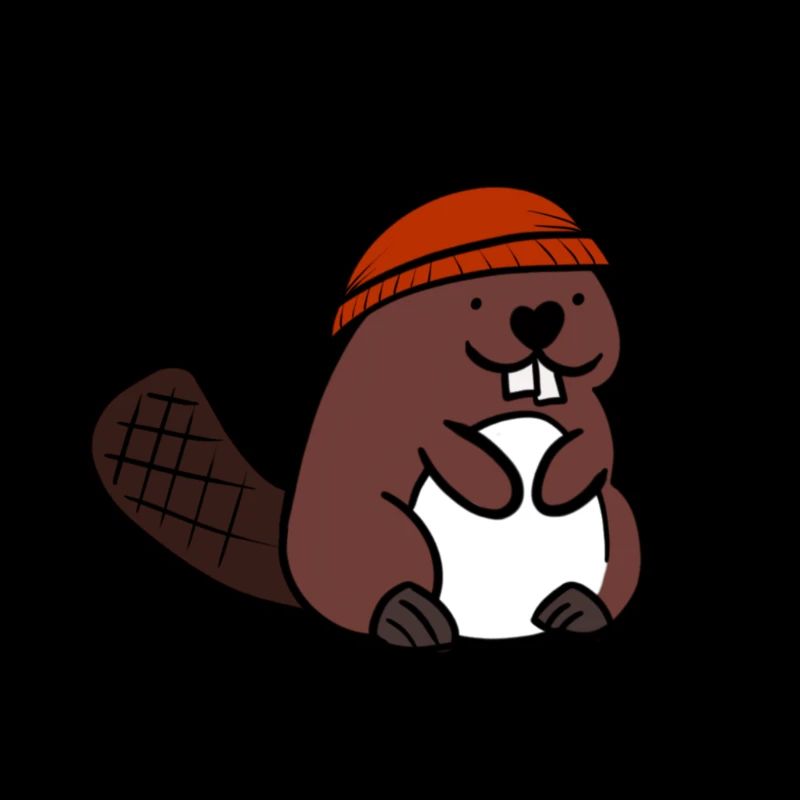 Beaver with a hat