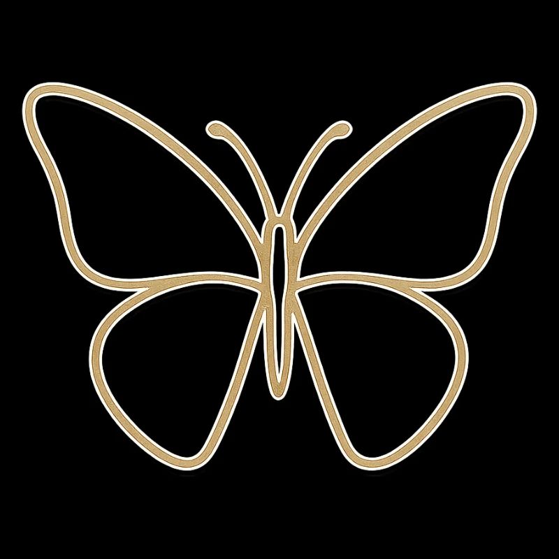 Silhouette papillon doré