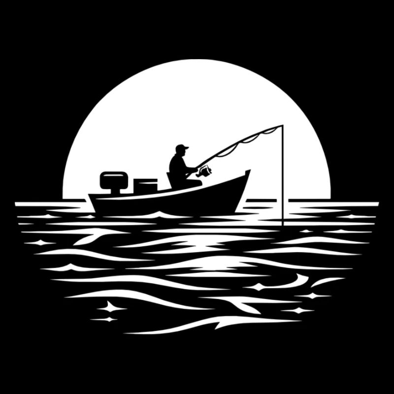 Silhouette eines Anglers