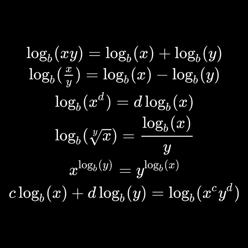 Math T-Shirt Design - Logarithm Equations
