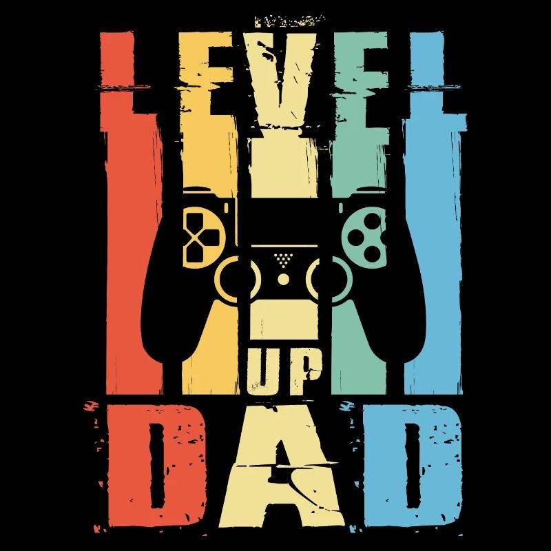 Level Up Dad Gamer Dad Papa Controller Geschenk