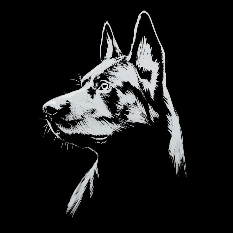 German Shepherd Head Personalization Motif