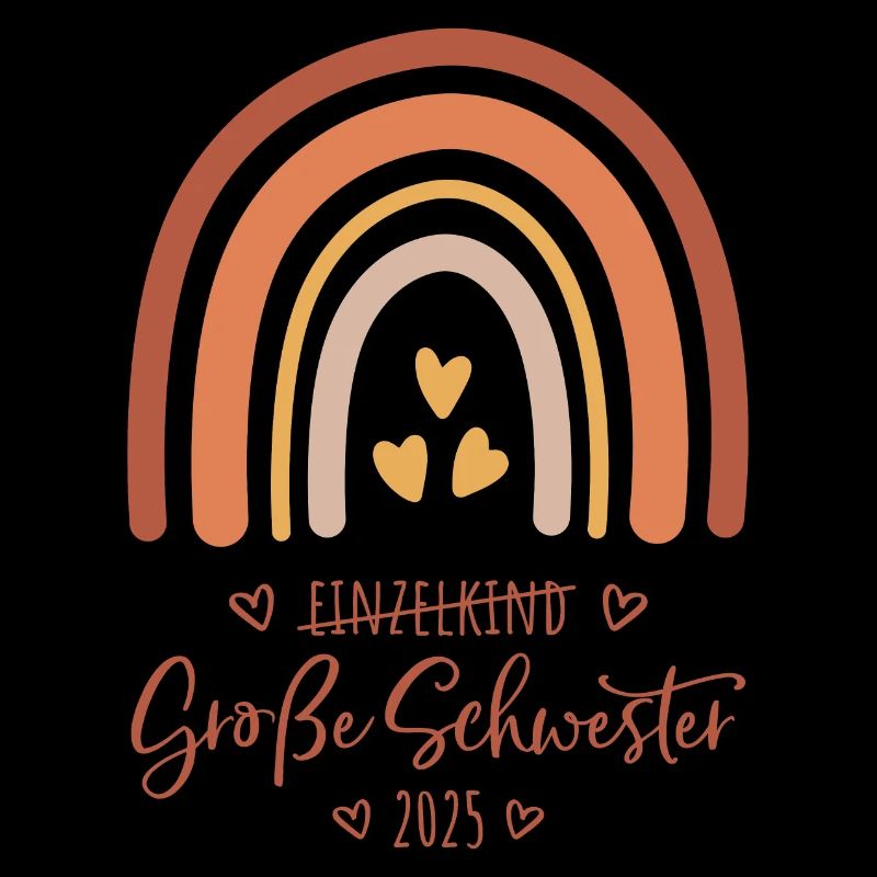 Boho Regenbogen Einzelkind Große Schwester 2025