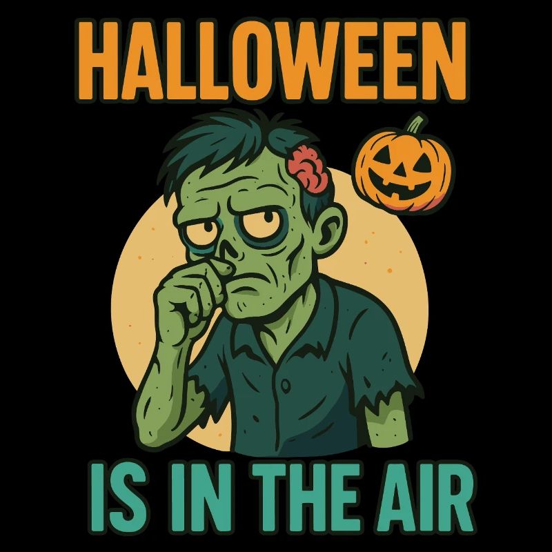 Halloween Zombie mit Kürbis