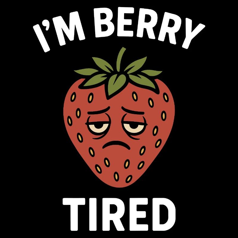 Müde Erdbeere Cartoon Design
