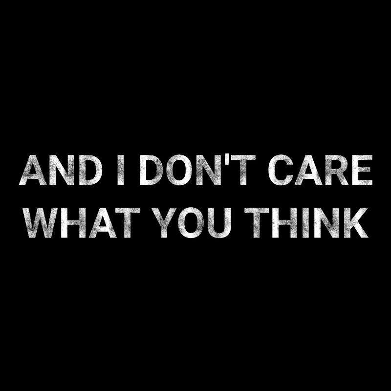 And I Don t Care What You Think