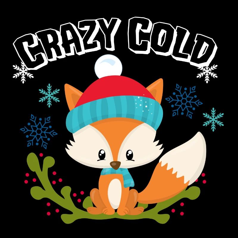 Crazy Cold Fox Snow Gift Winter Xmas Idea