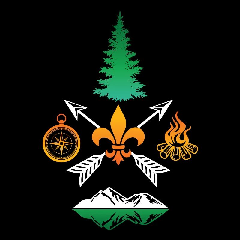 Boy Scout Campfire Compass Nature